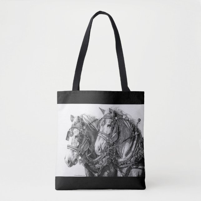 Draught   Horses Drawing Tote (Front)