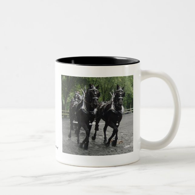Draught   Horses In Step Two-Tone Coffee Mug (Right)