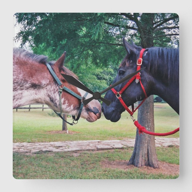 Draught   Horses Wall Clock (Front)