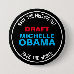 Draught MICHELLE OBAMA 2024 Campaign 7.5 Cm Round Badge