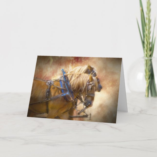 Draught   Team in Harness Digital Art Card (Front)