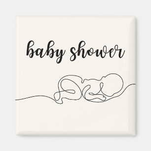 Draw Baby Minimalist Baby Shower Magnet