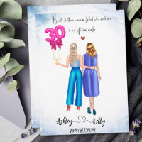 Draw Best Friend 30th Happy Birthday Card