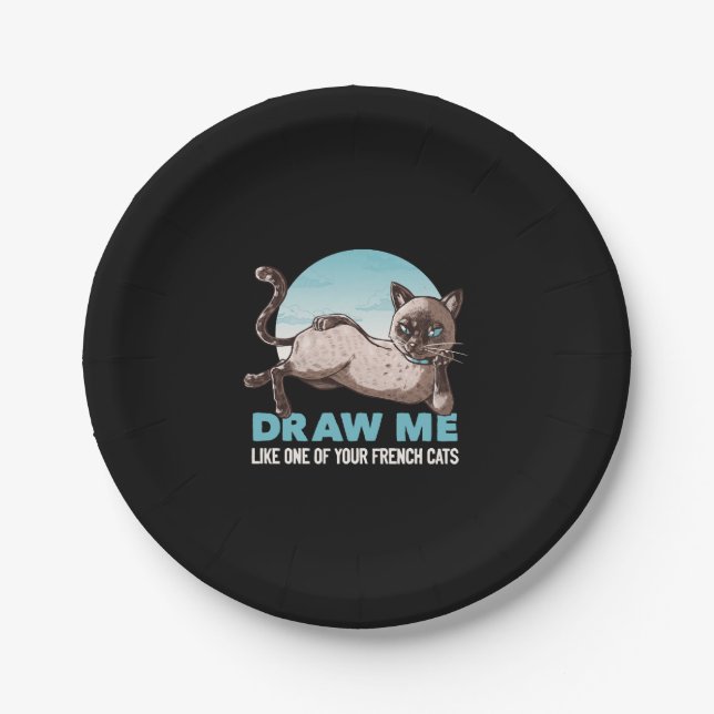Draw Me Like One Of Your French Girls Cat Funny Paper Plate (Front)