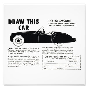 Draw Me - Vintage Art School Drawing Contest Mug Photo Print