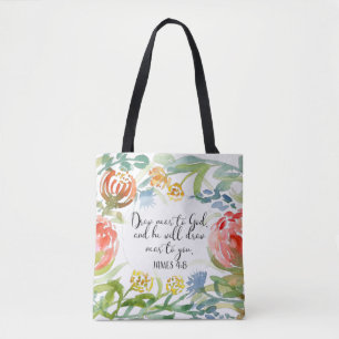 Draw near to God   James 4:8 Tote Bag