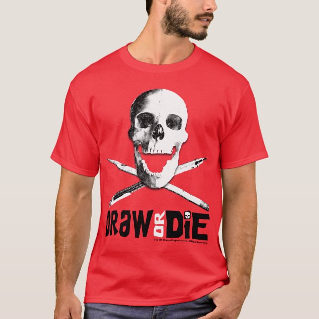 "Draw Or Die" Red T-Shirt (Front)