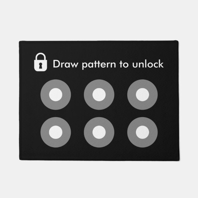 Draw Pattern To Unlock Geeky Funny Cool Modern Doormat (Front)