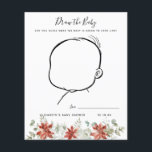 Draw the Baby | Baby Shower Game<br><div class="desc">This baby shower game card features beautiful soft watercolor winter florals in shades of red and white that are balanced with lush greenery, making it a warm and airy palette. Change background colour or add graphics to match your shower theme. Need coordinating graphics please contact me for a custom order....</div>