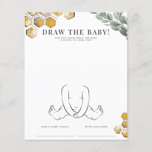 Draw the Baby Bee Baby Shower Game