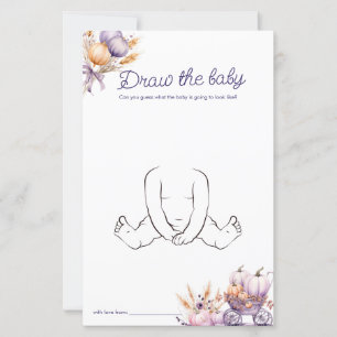Draw the Baby Purple Pumpkin Fall Baby Shower Game