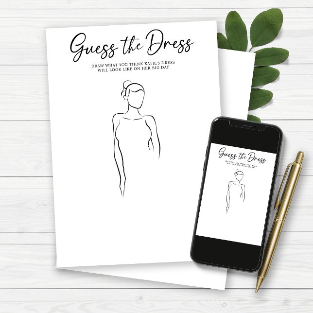 Draw the Dress Bridal Shower Party Game Invitation (Draw the Dress Bridal Shower Party Game)