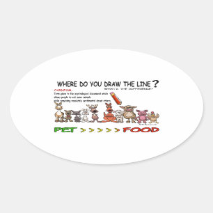 DRAW THE LINE  CARNISM OVAL STICKER