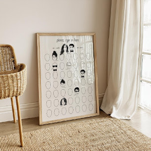 Draw your Face Alternative Wedding 49 Guest Book