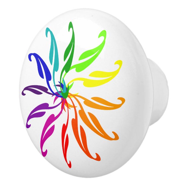 Drawer Pull - Colour Wheel Leaves (Right)