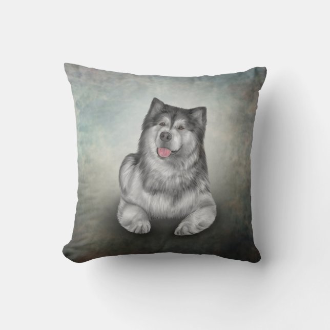 Drawing Alaskan Malamute Cushion (Front)