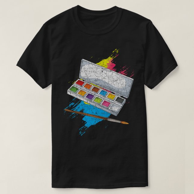 Drawing Art Painting Doodling Paint Palette Artist T-Shirt (Design Front)