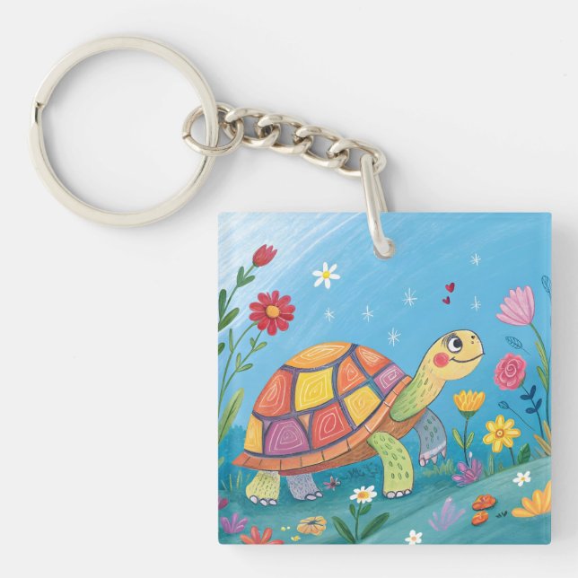 Drawing Baby Turtle Key Ring (Front)
