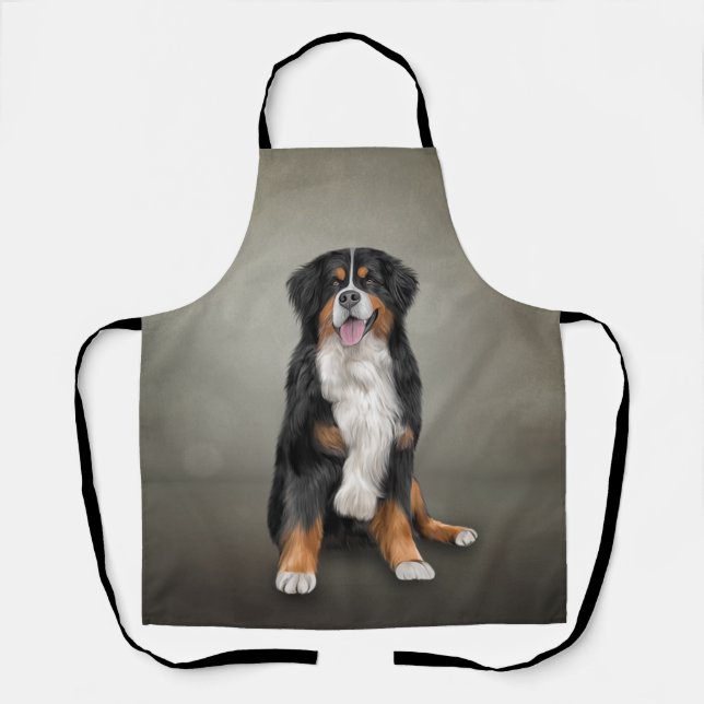 Drawing Bernese Mountain Dog Apron (Front)