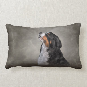 Drawing Bernese Mountain Dog Lumbar Cushion
