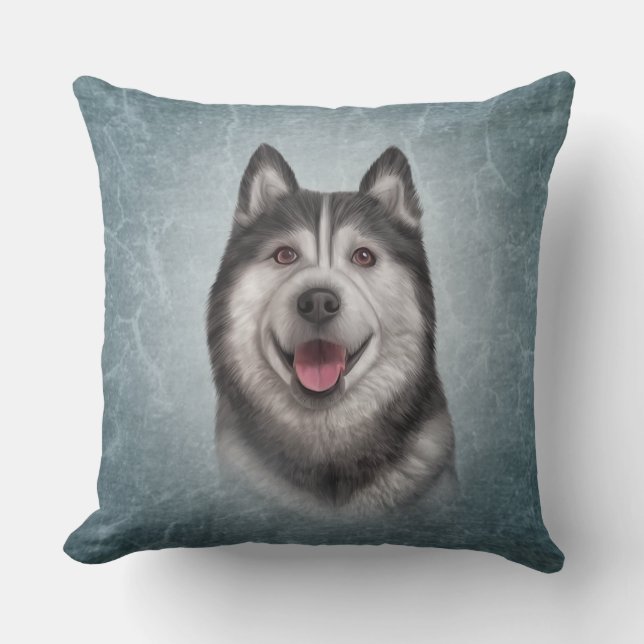 Drawing Dog Alaskan Malamute Cushion (Front)