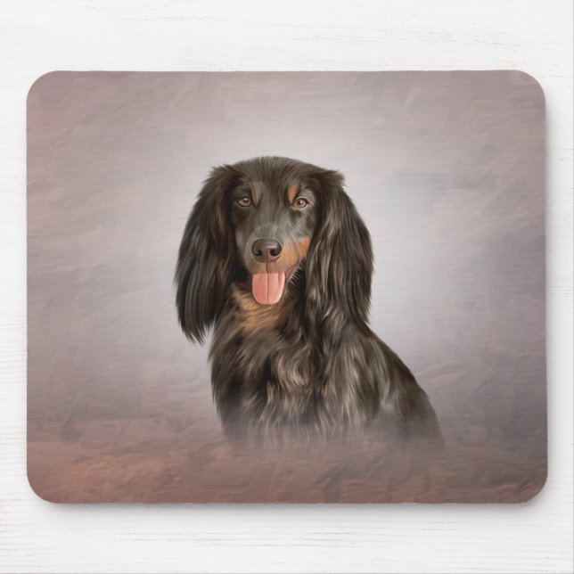 Drawing Dog breed dachshund Mouse Pad (Front)