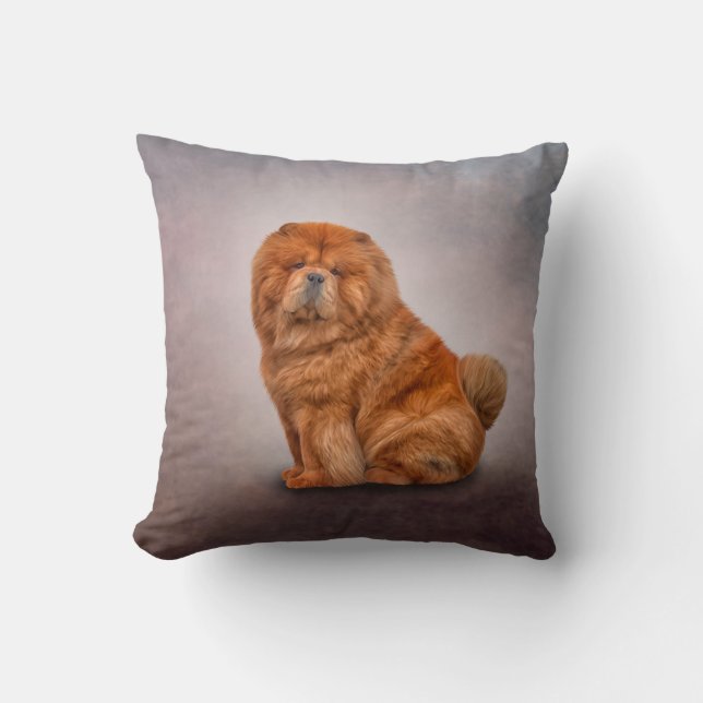 Drawing dog chow chow cushion (Front)