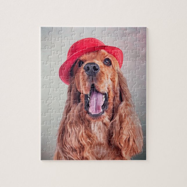 Drawing dog English Cocker Spaniel portrait Jigsaw Puzzle (Vertical)