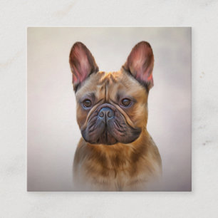 Drawing dog French Bulldog 5 Square Business Card