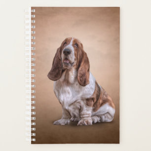 Drawing funny Basset Hound dog Planner