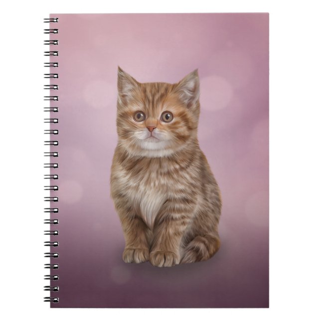 Drawing funny striped kitten notebook (Front)