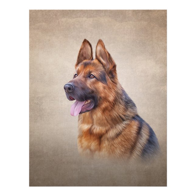 Drawing German Shepherd Dog Photo Print (Front)