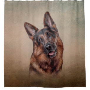 Drawing German Shepherd Shower Curtain
