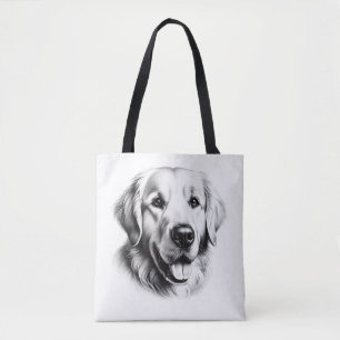 Drawing Golden Retriever Tote Bag