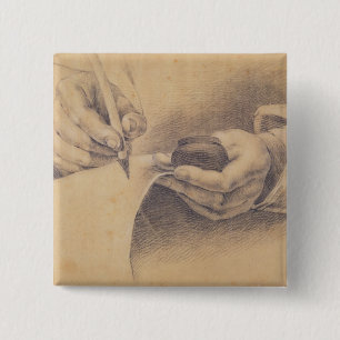 Drawing Hands, 1798 15 Cm Square Badge