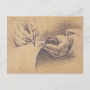 Drawing Hands, 1798 Postcard