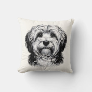 Drawing Havanese Dog Cushion