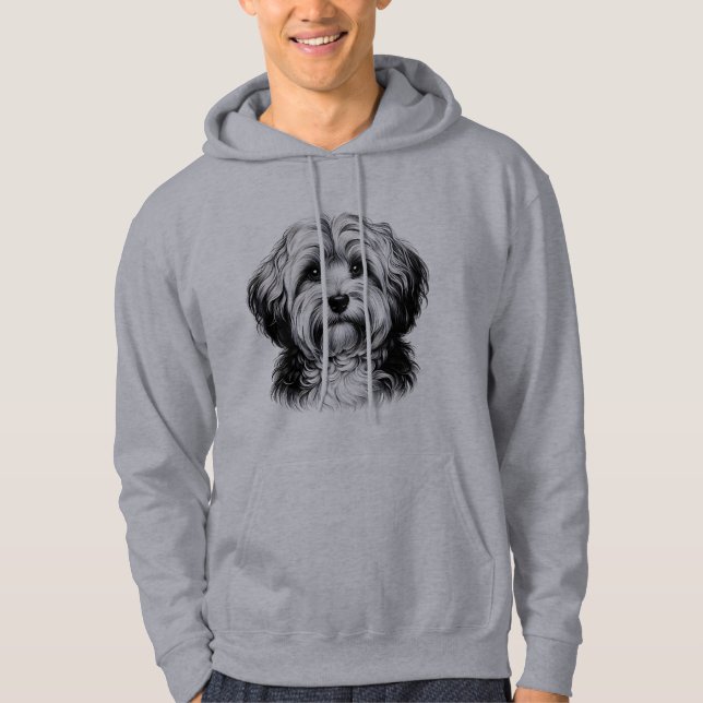Drawing Havanese Dog Hoodie (Front)