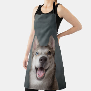 Drawing Husky dog Apron