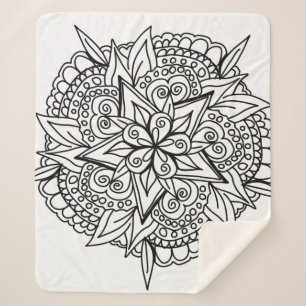 Drawing mandala design cool sherpa blanket