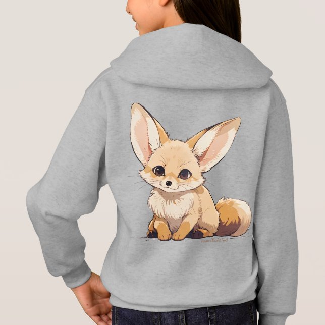 Drawing of a Fennec, Desert Fox, in Cartoon style (Back)