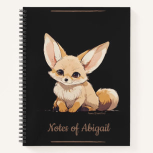 Drawing of a Fennec, Desert Fox, in Cartoon style Notebook