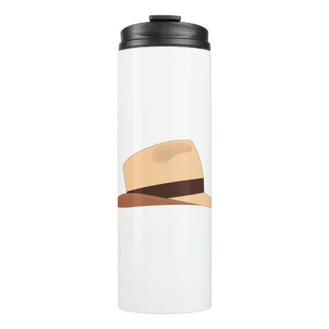 Drawing of a Panamanian hat Thermal Tumbler (Front)