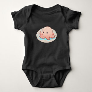 Drawing of a pink Baby Octopus Bodysuit