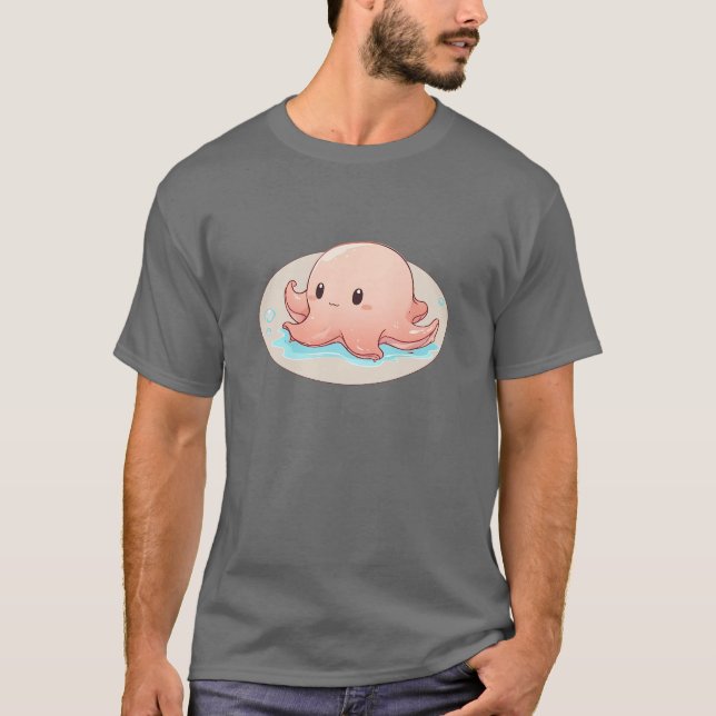 Drawing of a pink Baby Octopus T-Shirt (Front)