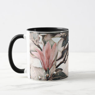 Drawing of a pink magnolia branch Mug