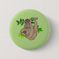 Drawing of a Sloth Hanging Upside Down