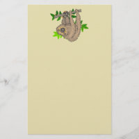 Drawing of a Sloth Hanging Upside Down