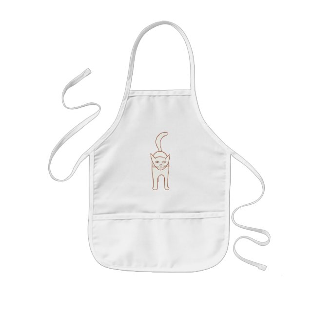 Drawing of a standing cat, Halloween aprons (Front)