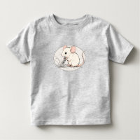 Drawing of a White Mouse nibbling Wheat Grains
